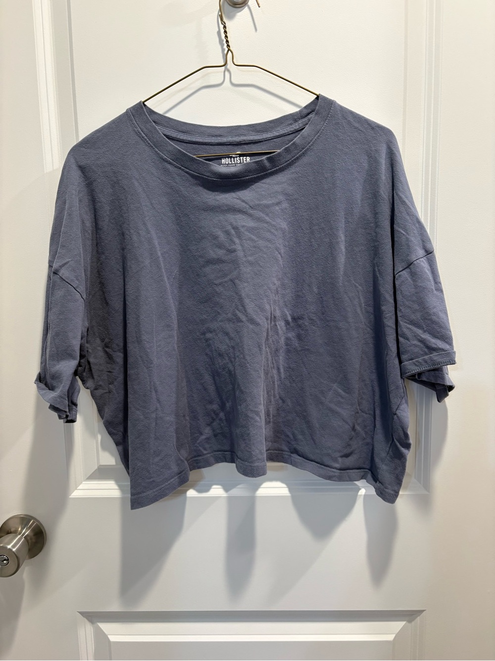 Hollister Soft Washed Crewneck Tee in Slate Blue